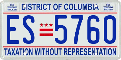 DC license plate ES5760