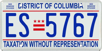 DC license plate ES5767