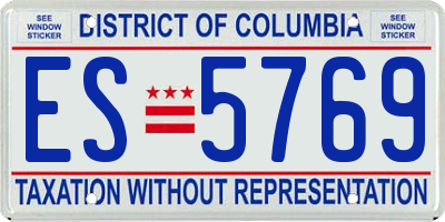 DC license plate ES5769