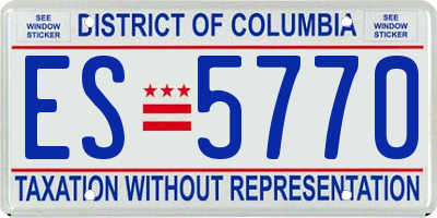 DC license plate ES5770