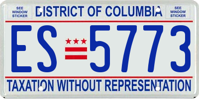 DC license plate ES5773