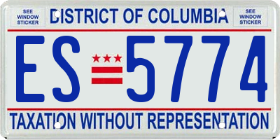 DC license plate ES5774