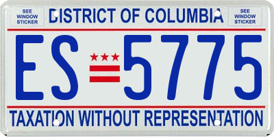 DC license plate ES5775