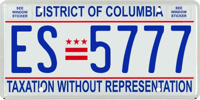 DC license plate ES5777