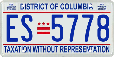 DC license plate ES5778