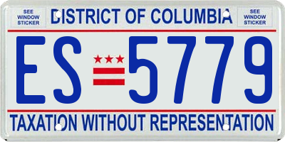 DC license plate ES5779