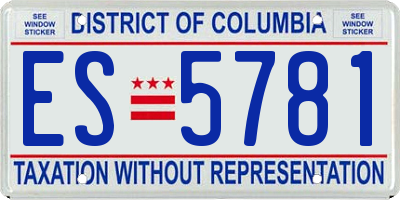 DC license plate ES5781
