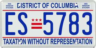 DC license plate ES5783