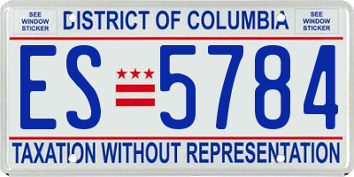 DC license plate ES5784