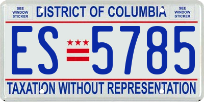 DC license plate ES5785