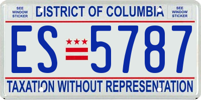 DC license plate ES5787