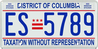 DC license plate ES5789