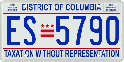 DC license plate ES5790