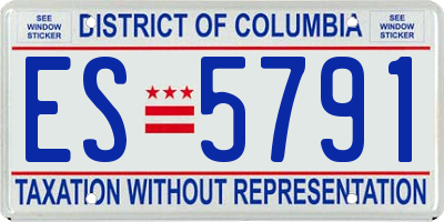 DC license plate ES5791