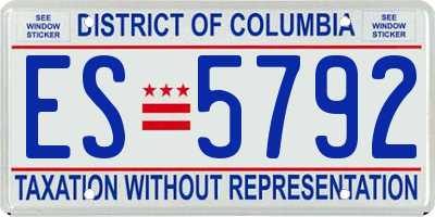 DC license plate ES5792