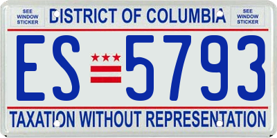 DC license plate ES5793