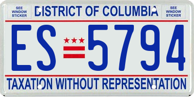 DC license plate ES5794