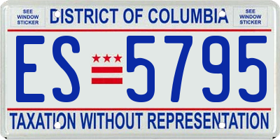 DC license plate ES5795