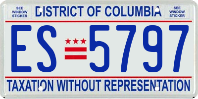 DC license plate ES5797