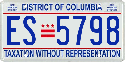 DC license plate ES5798