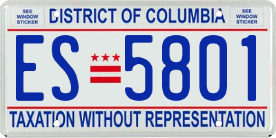 DC license plate ES5801