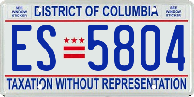 DC license plate ES5804