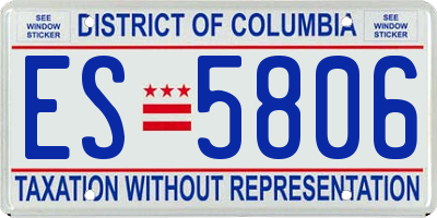 DC license plate ES5806