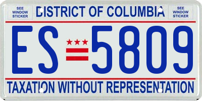 DC license plate ES5809