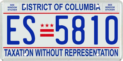 DC license plate ES5810