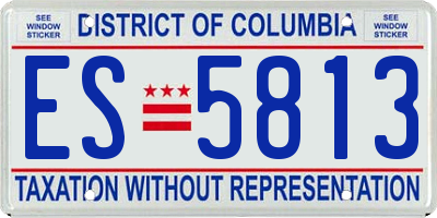 DC license plate ES5813