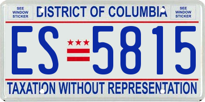 DC license plate ES5815