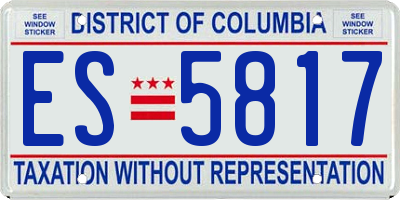 DC license plate ES5817