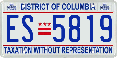 DC license plate ES5819