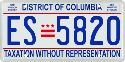 DC license plate ES5820