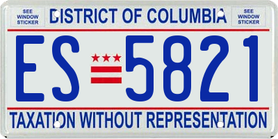 DC license plate ES5821