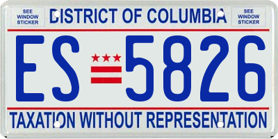 DC license plate ES5826