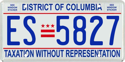 DC license plate ES5827