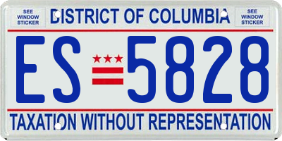 DC license plate ES5828