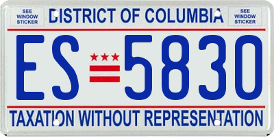 DC license plate ES5830