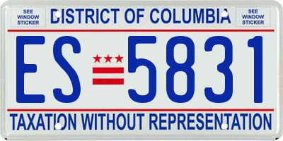 DC license plate ES5831