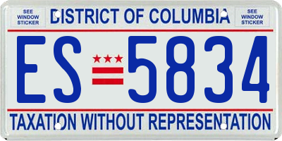 DC license plate ES5834