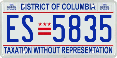DC license plate ES5835