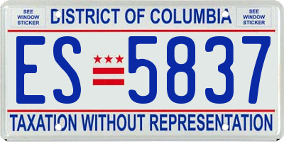 DC license plate ES5837