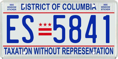 DC license plate ES5841
