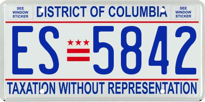 DC license plate ES5842