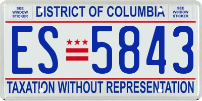 DC license plate ES5843
