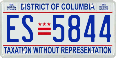 DC license plate ES5844