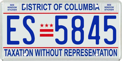 DC license plate ES5845