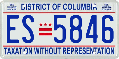 DC license plate ES5846