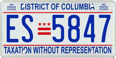 DC license plate ES5847
